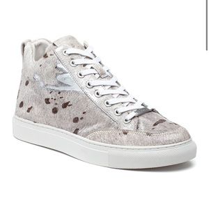 🎁 BLACK FRIDAY SALE 🎁J SLIDES “Ludlow” pony high top metallic sneakers